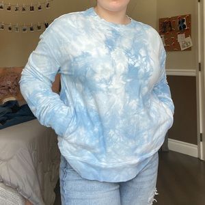 Blue & White Tie Dye Sweatshirt
